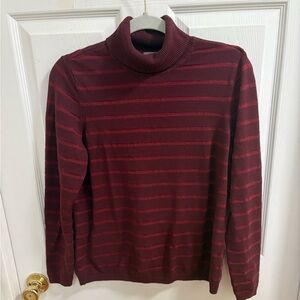 Chico's Sparkle Stripe Ashlan Turtleneck Sweater,